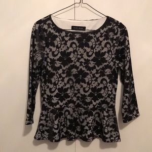 Quarter Sleeve Peplum Top